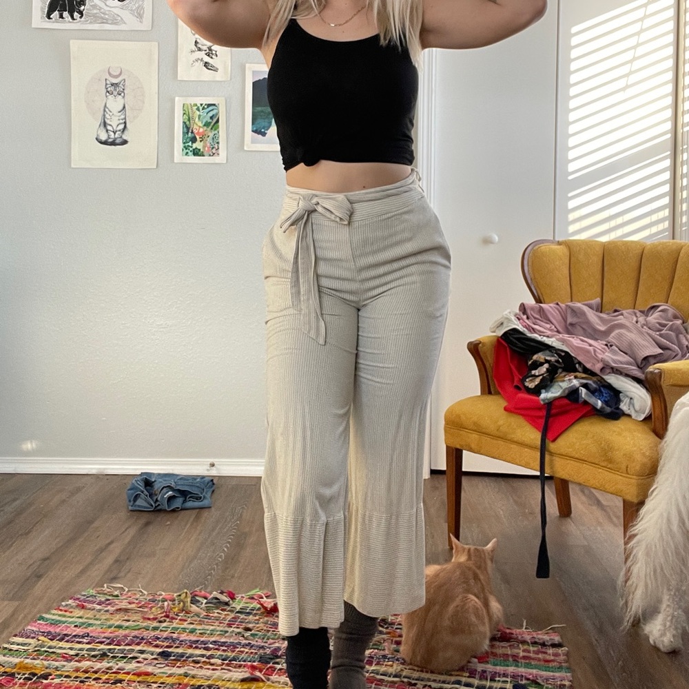 Soft Pinstripe Flowy Pants